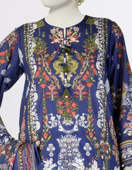 BLUE LAWN EMBROIDERED 3PC STITCHED