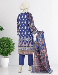 BLUE LAWN EMBROIDERED 3PC STITCHED