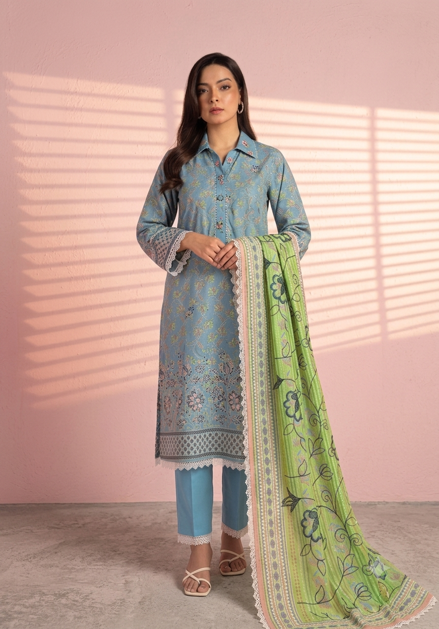 Alkaram Embroidery LAWN 3PCS UNSTITCHED - AK9262