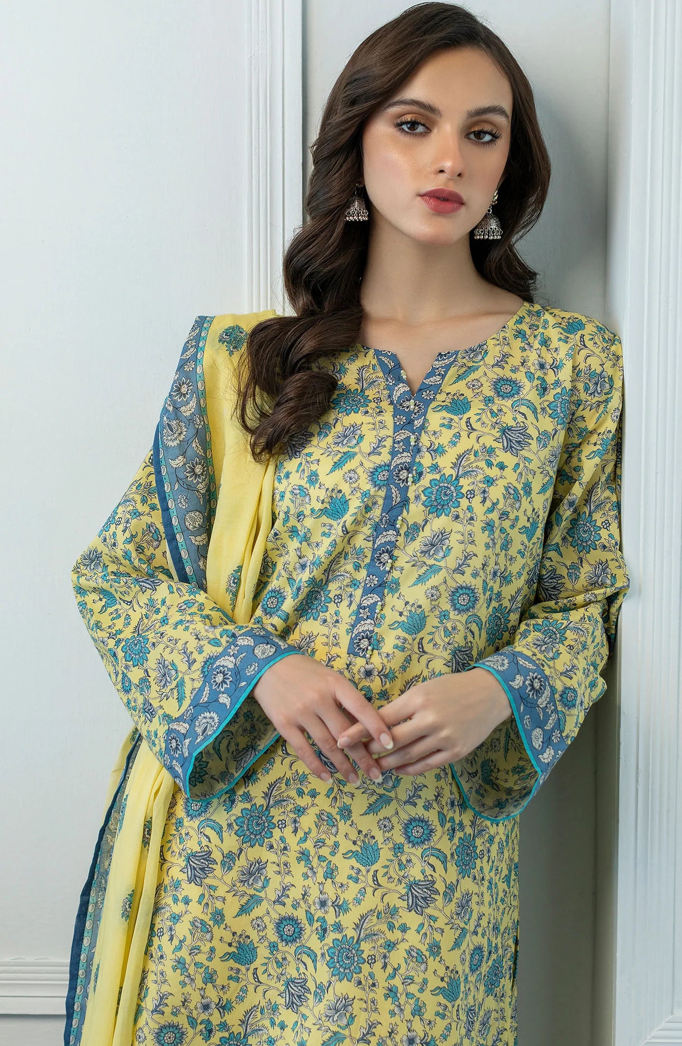 Orient 3 Piece Printed Lawn Shirt , Lawn Pant and Lawn Dupatta - 23075