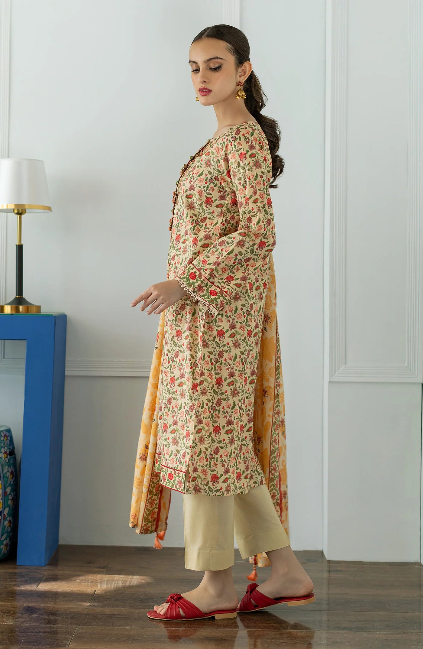 Orient 3 Piece Printed Lawn Shirt , Lawn Pant and Lawn Dupatta - 23049