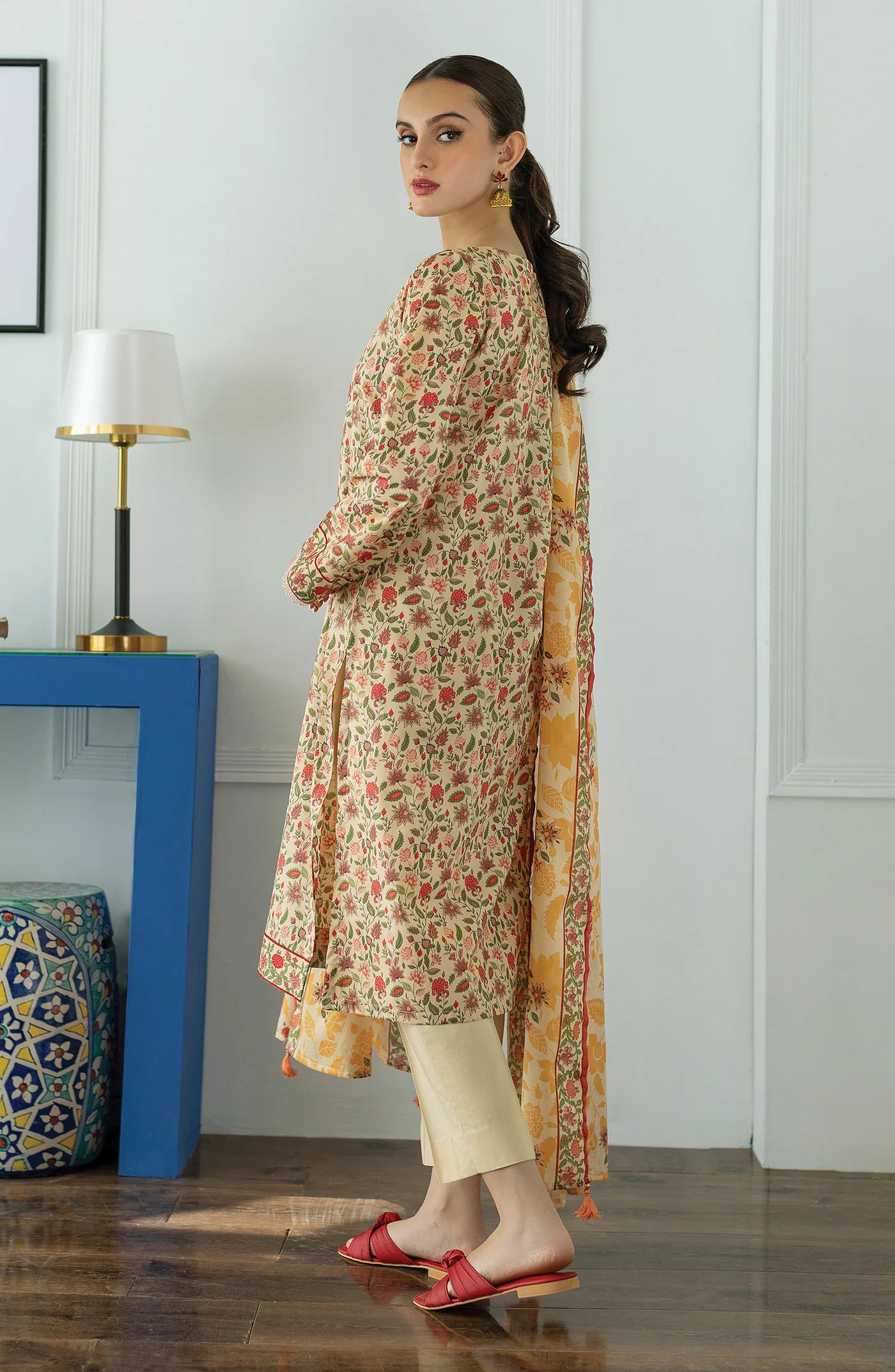 Orient 3 Piece Printed Lawn Shirt , Lawn Pant and Lawn Dupatta - 23049