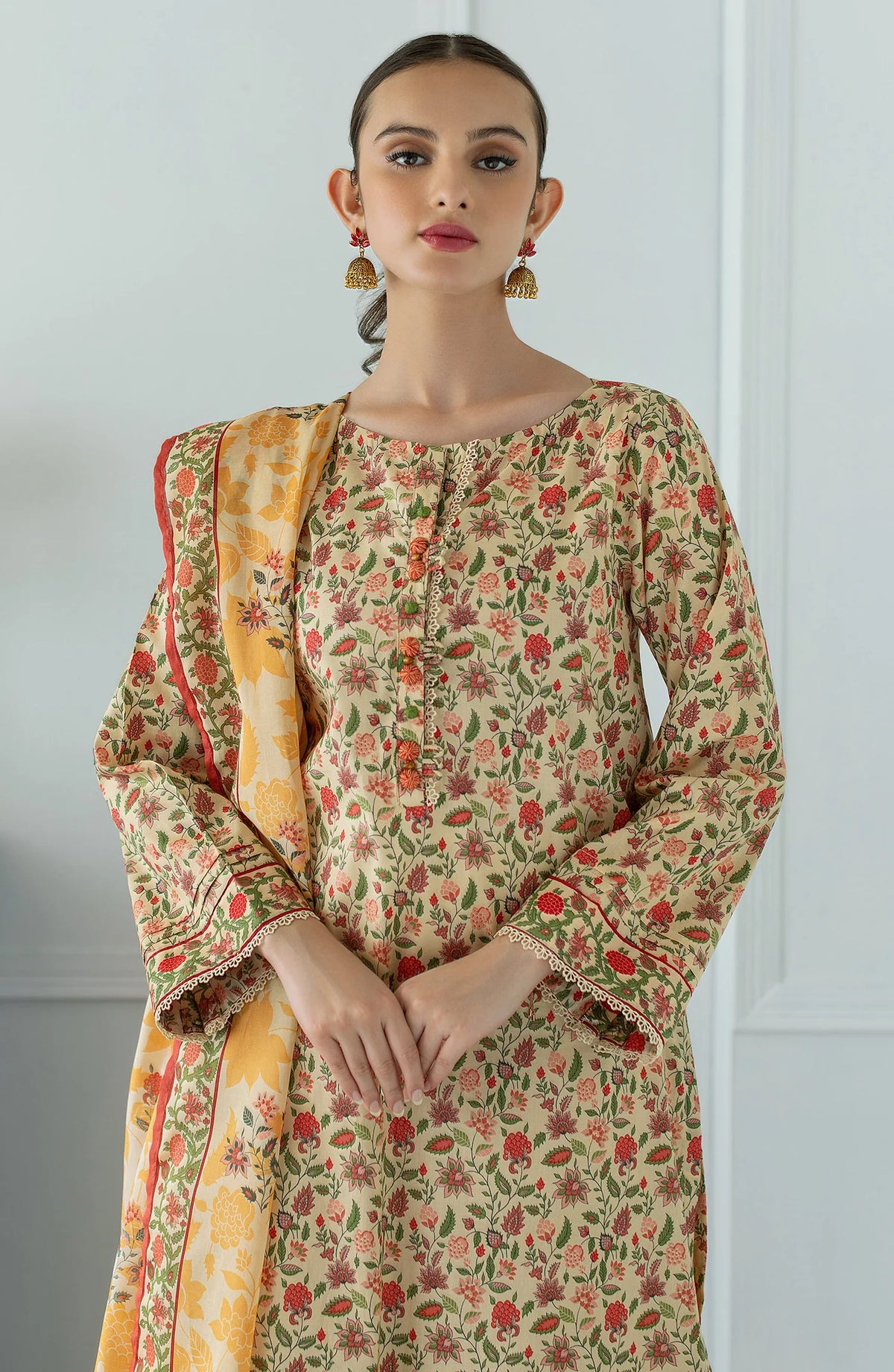 Orient 3 Piece Printed Lawn Shirt , Lawn Pant and Lawn Dupatta - 23049
