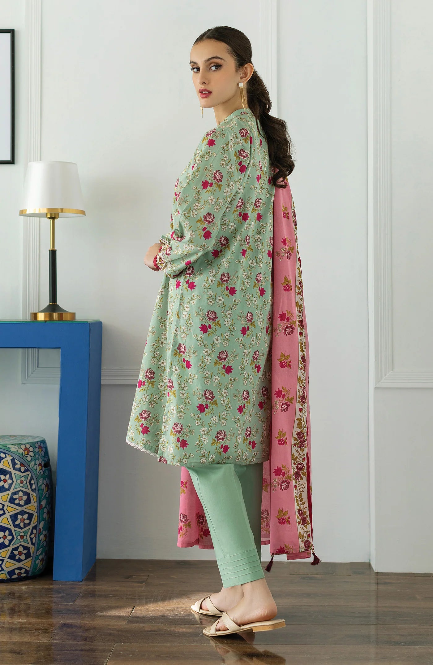 Orient 3 Piece Printed Lawn Shirt , Lawn Pant and Lawn Dupatta - 23022