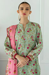 Orient 3 Piece Printed Lawn Shirt , Lawn Pant and Lawn Dupatta - 23022