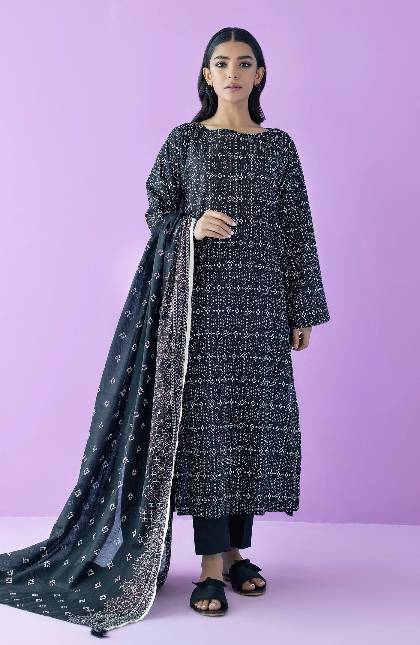 Orient 3 Piece Printed Lawn Shirt , Lawn Pant and Lawn Dupatta - 23177