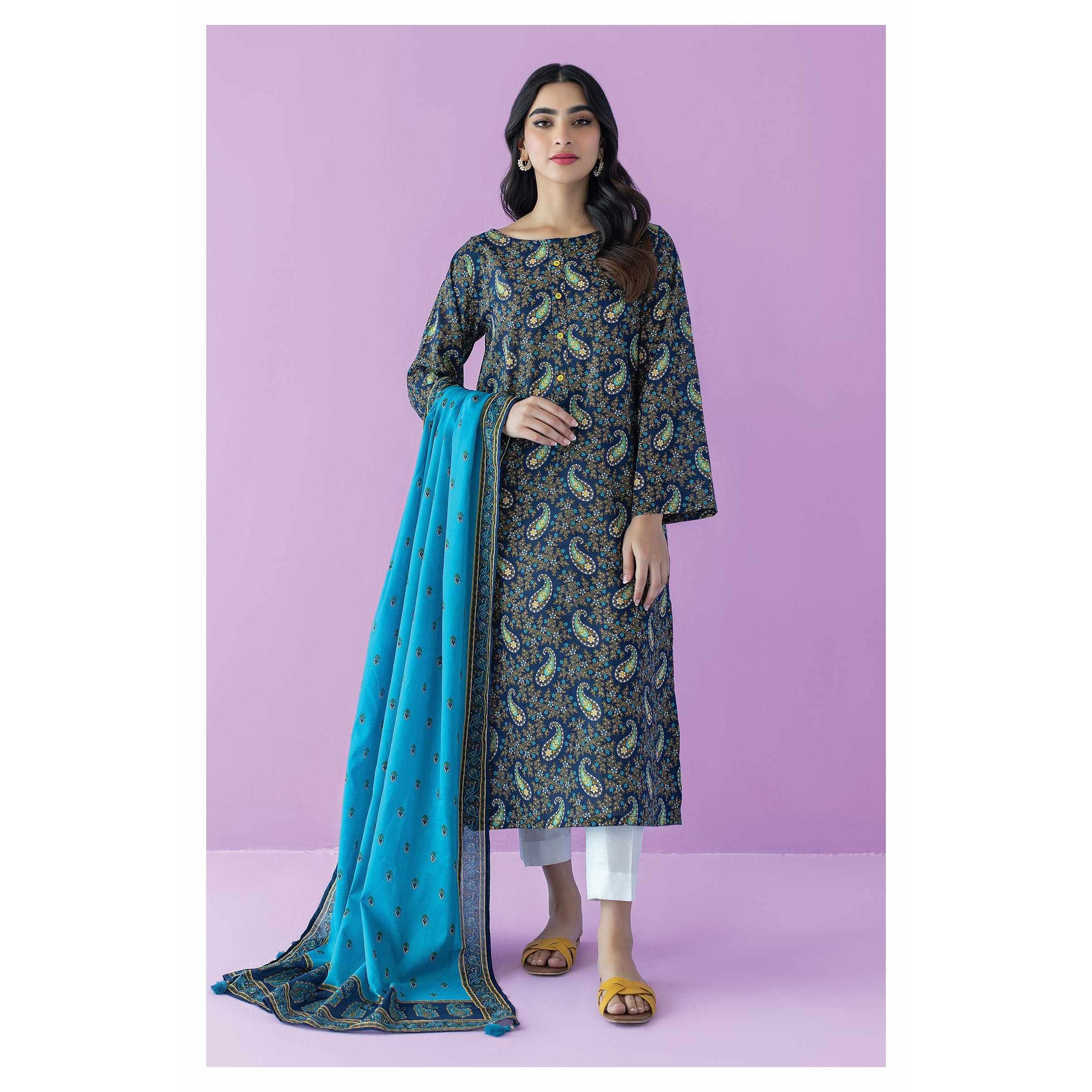 Orient 3 Piece Printed Lawn Shirt , Lawn Pant and Lawn Dupatta - 25542