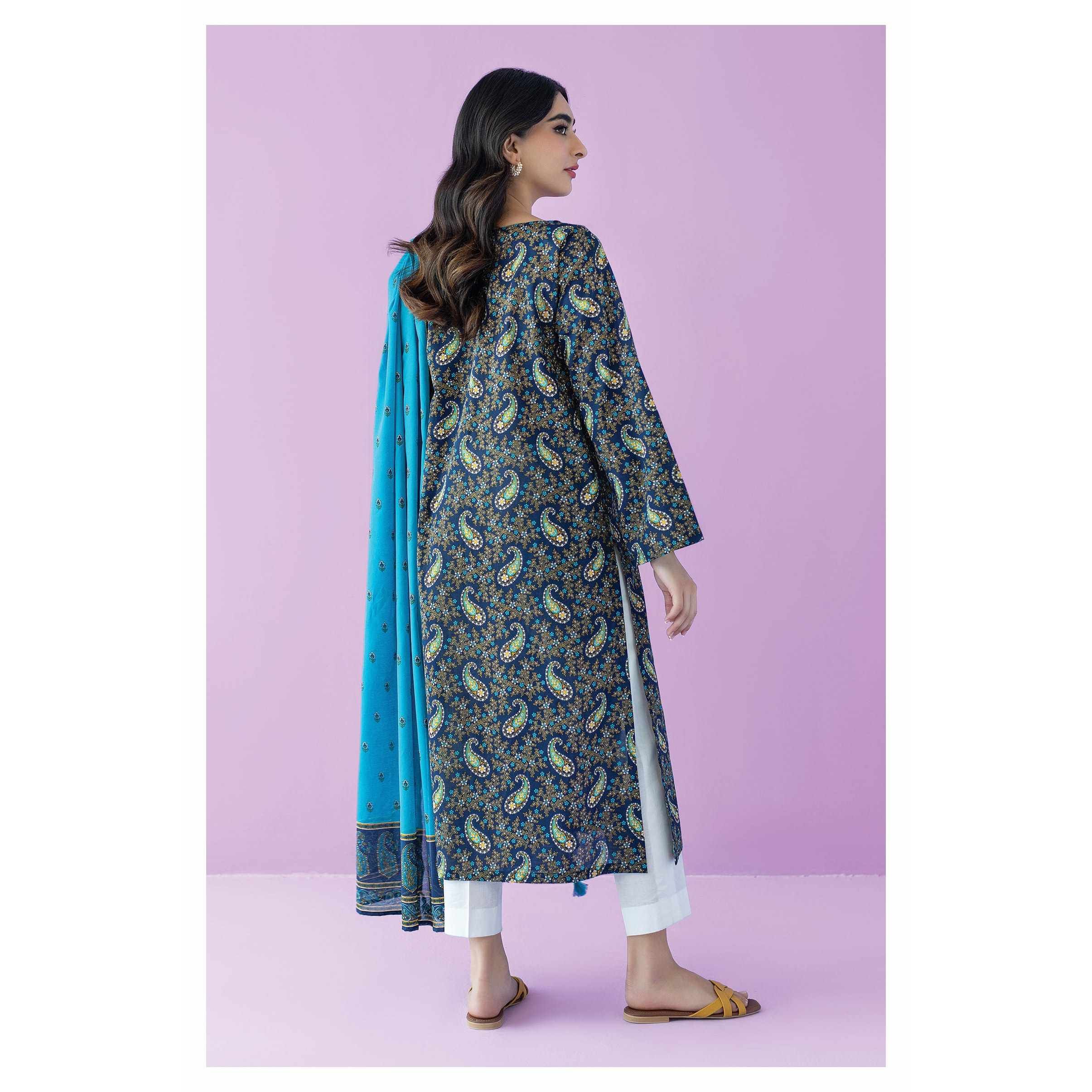 Orient 3 Piece Printed Lawn Shirt , Lawn Pant and Lawn Dupatta - 25542